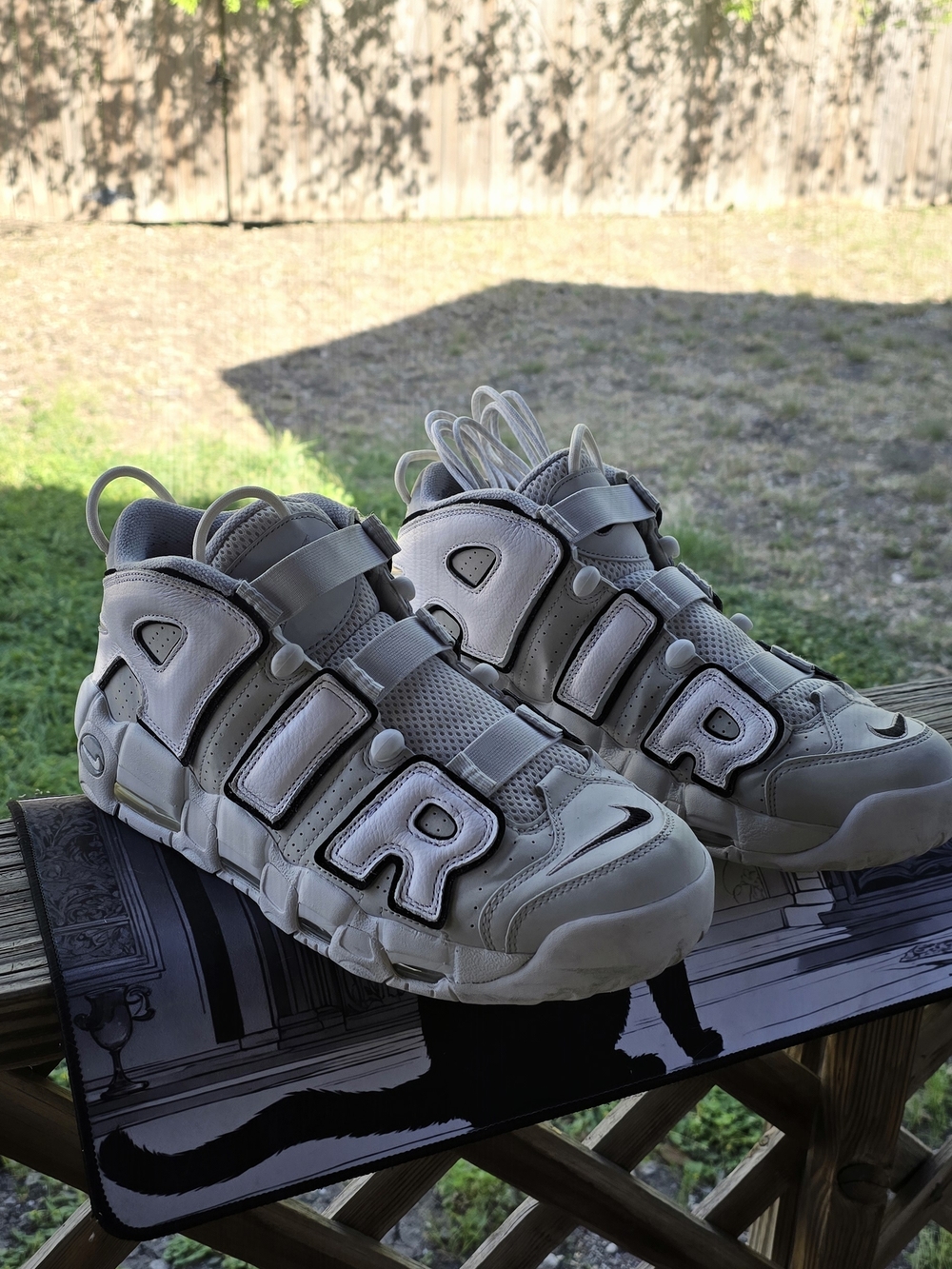 White Nike Air More Uptempo Sneakers